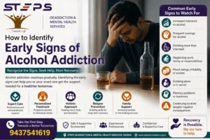 Early signs of alcohol addiction and professional recovery support at STEPS Deaddiction & Mental Health Services Odisha