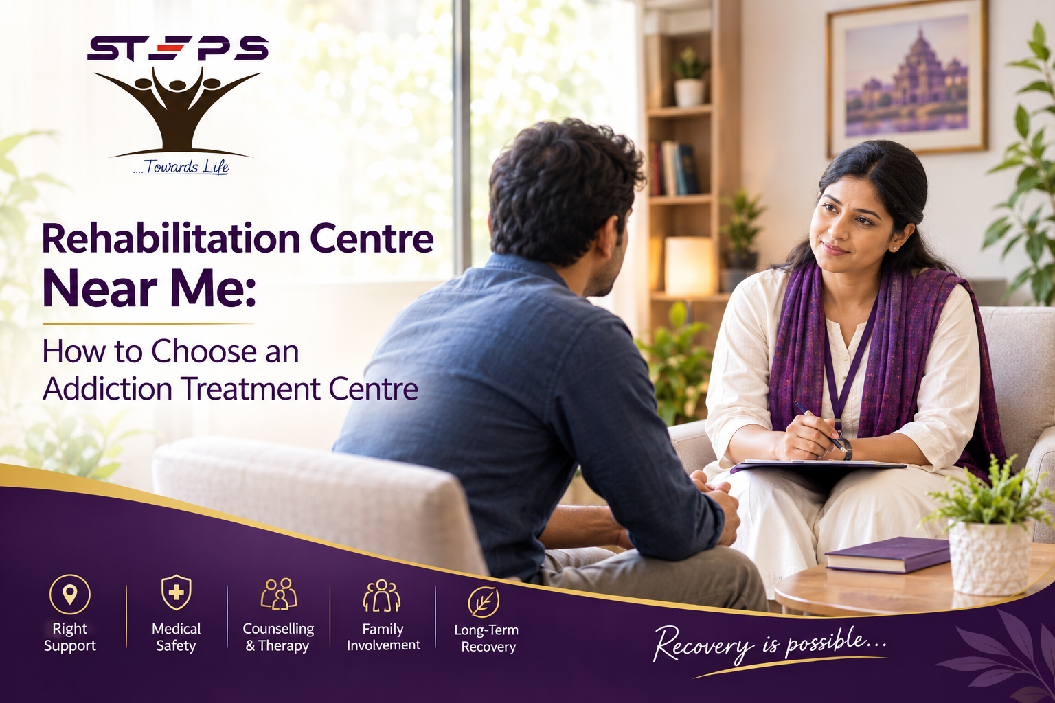 Rehabilitation Centre Near Me – addiction treatment counselling and recovery support at STEPS Deaddiction & Mental Health Services